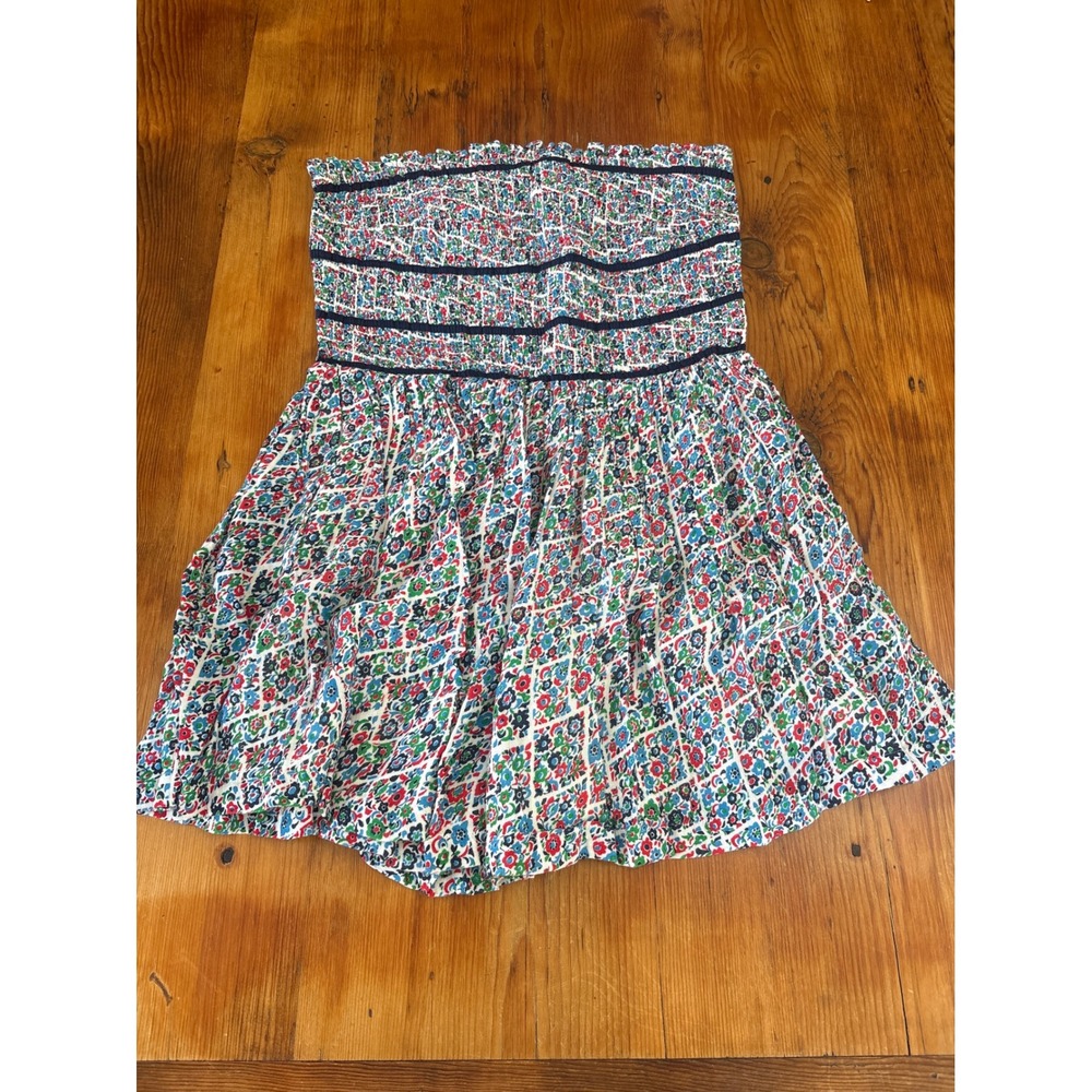 Free People Bali Checked Out Printed Romper XL Floral New NWT cotton Smocked - Picture 7 of 11